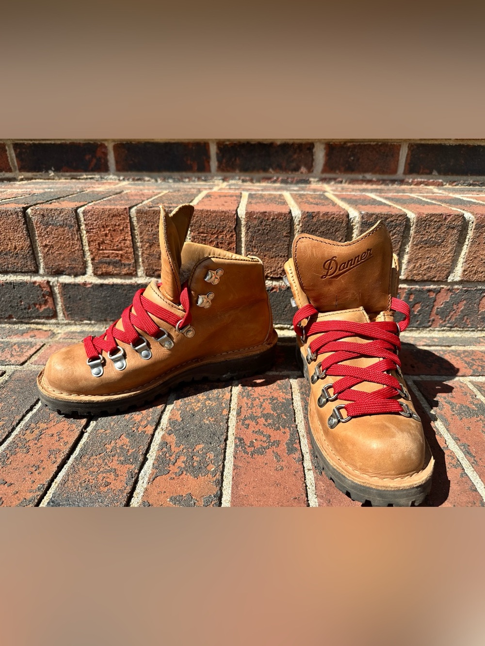 Danner Tan Leather Boots with Red Laces